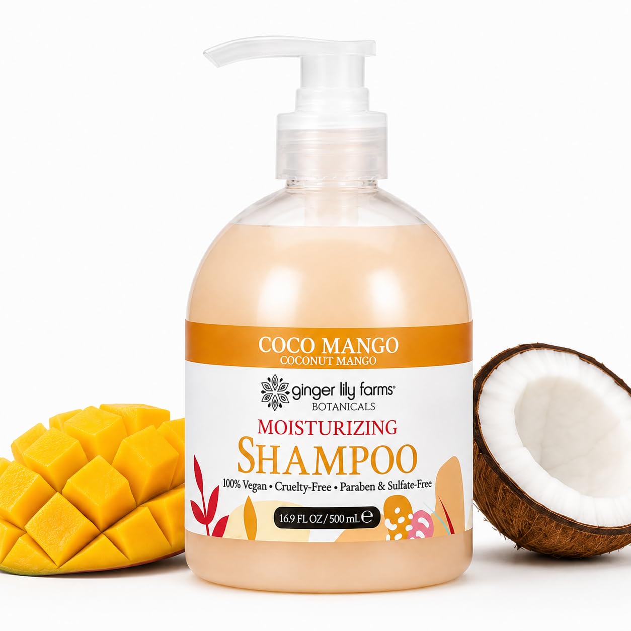 Ginger Lily Farms Botanicals Moisturizing Shampoo for All Hair Types, Coco Mango, 100% Vegan & Cruelty-Free, Coconut Mango Scent, 1 Gallon (128 fl oz) Refill | for Hands, Body & Hair, Moisturizing Wash, Salon Wash, Spa Cleanser, Salon & Spa Essentials, M…