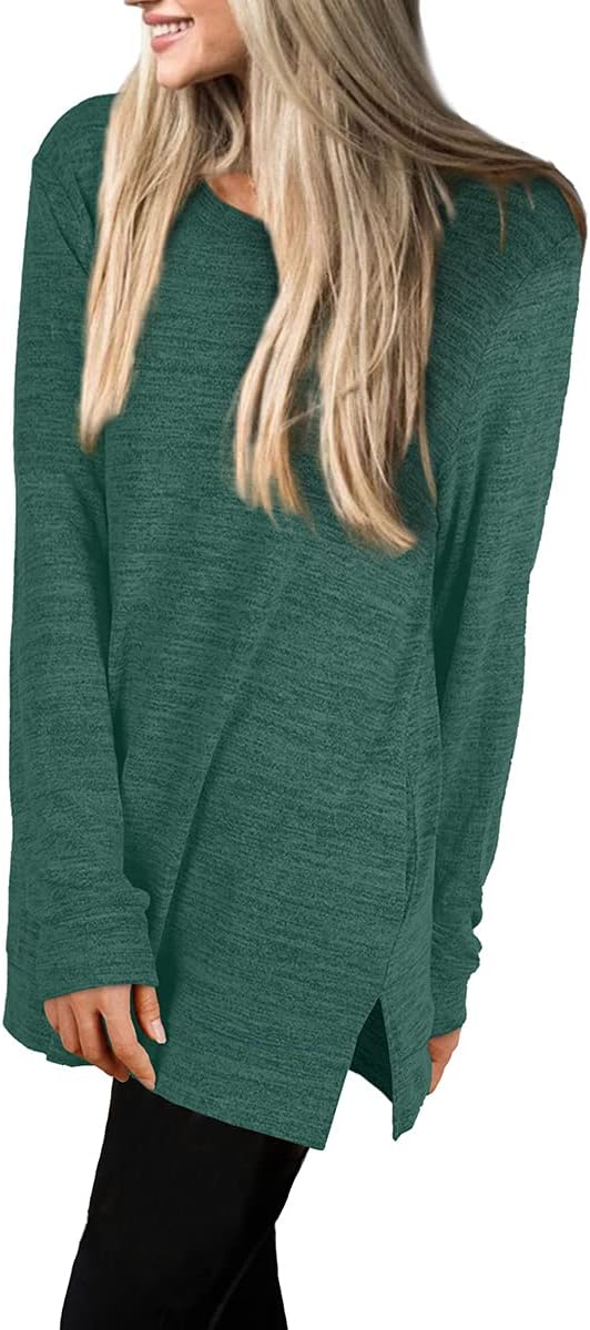 XIEERDUO Womens Casual Sweatshirts Long Sleeve Shirts Oversized With Pocket Tunic Tops S-3XL