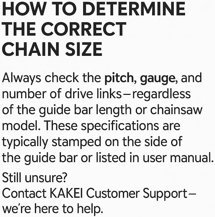 KAKEI 18 Inch Chainsaw Chain 3/8" LP Pitch .050" Gauge 62 Drive Links Fits Poulan, Kobalt, Echo, Ego