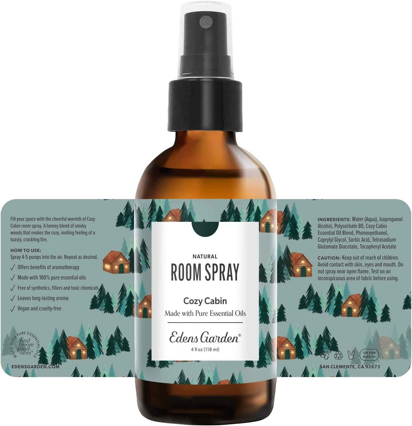 Edens Garden Fighting Five Natural Room & Linen Spray 4 fl oz (118 ml)