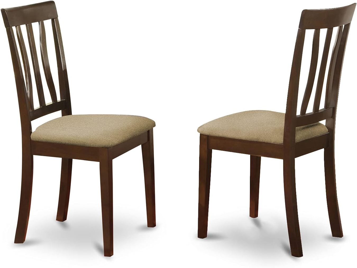 East West Furniture ANC-WHI-W Antique Dining Room Chairs - Slat Back Solid Wood Seat Chairs, Set of 2, Buttermilk & Cherry