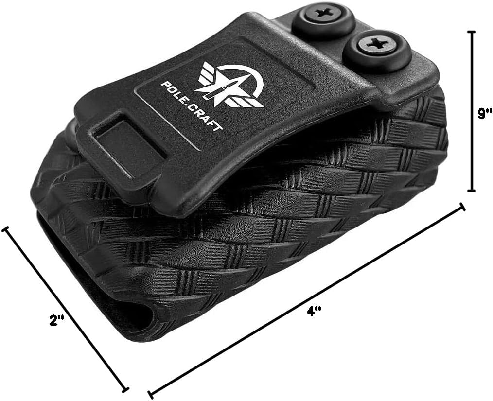 POLE.CRAFT IWB/OWB Magazine Holster Kydex - Mag Carrier Fits: 9mm .40 Double Stack / 9mm .40 Single Stack - P365 1911 Glock 19 19X 17 26 27 28 43 22