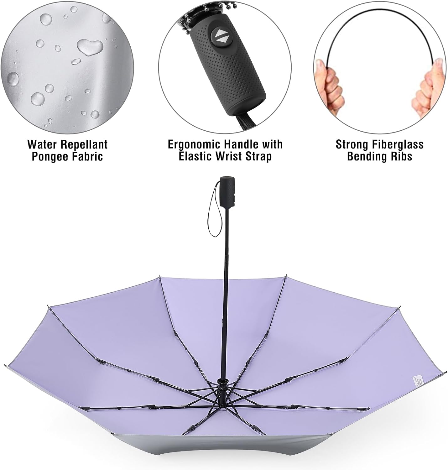 G4Free UPF 50+ UV Protection Travel Umbrella 42/46 Inch Auto Open Close