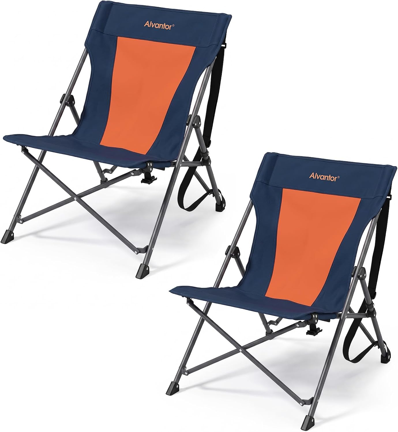 Alvantor® Camping Chair, Full Mesh Folding Beach Chair Breathable High Back Portable Lawn Chair for Outdoor, Armrest, Cup Holder, Easy Use Seat for Travel, Fishing, Pinic, Sports Event, 24"x31"x38"