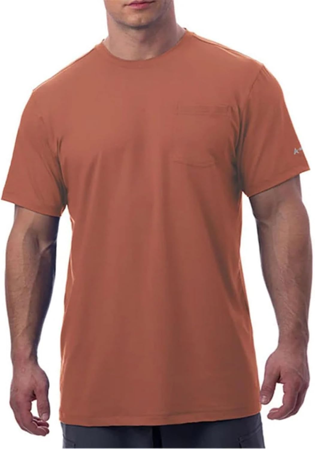 Arctic Cool Men’s Crew Neck Instant Cooling Pocket Workwear Moisture Wicking Performance UPF 50+ Short Sleeve Shirt