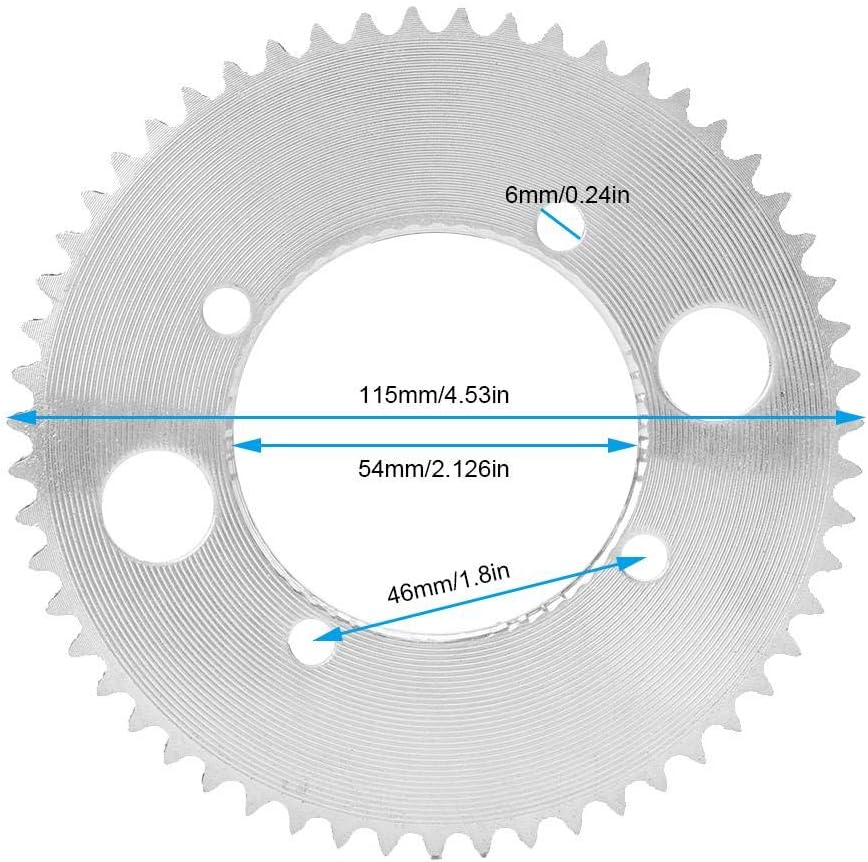 Qii lu Rear Chain Sprocket, 25H 55T 2.126in Rear Chain Sprocket Fit for E300 Compatible #25 Electric Scooter