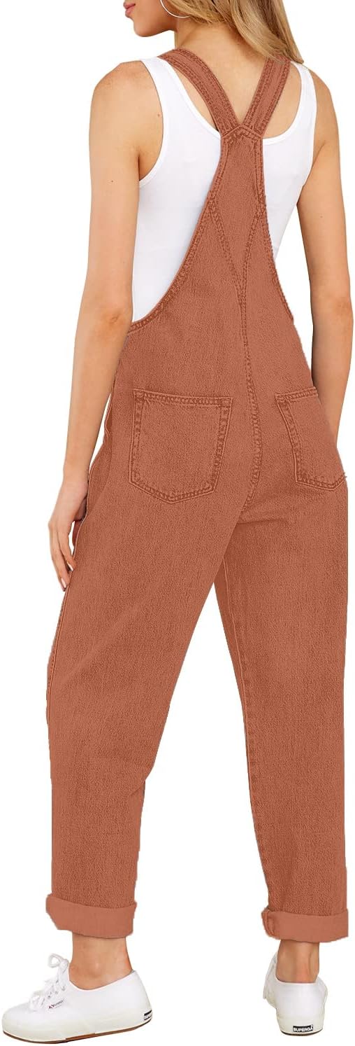 LookbookStore Denim Overalls for Women Dressy Stretch Bib Jean Jumpsuits