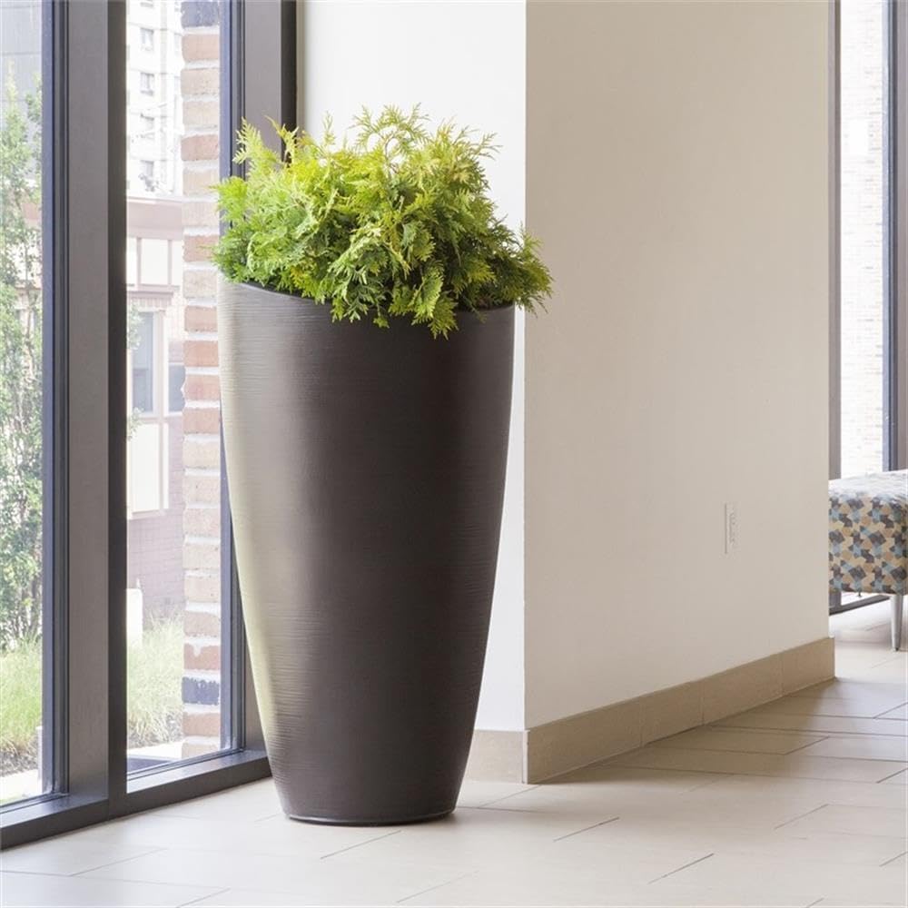Mayne Modesto 20in Round Modern Planter, Neptune Blue | All season, Indoor/Outdoor, Double-wall design, Fade resistant, 15-year warranty