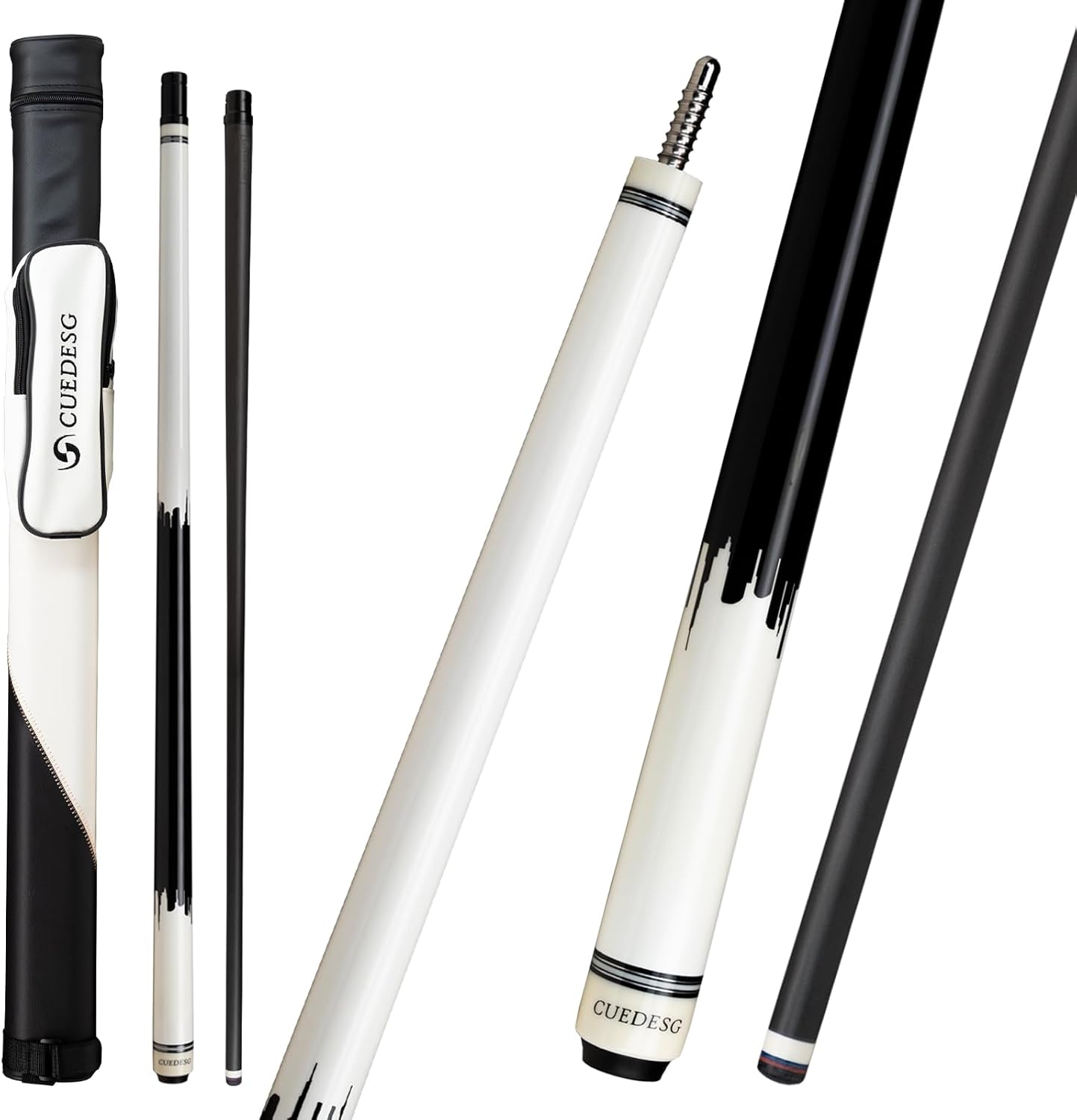 Carbon Fiber Pool Cue Stick 10.5mm/11.8mm/12.5mm,Low Deflection Pool Stick,Professional Cue Stick with Case