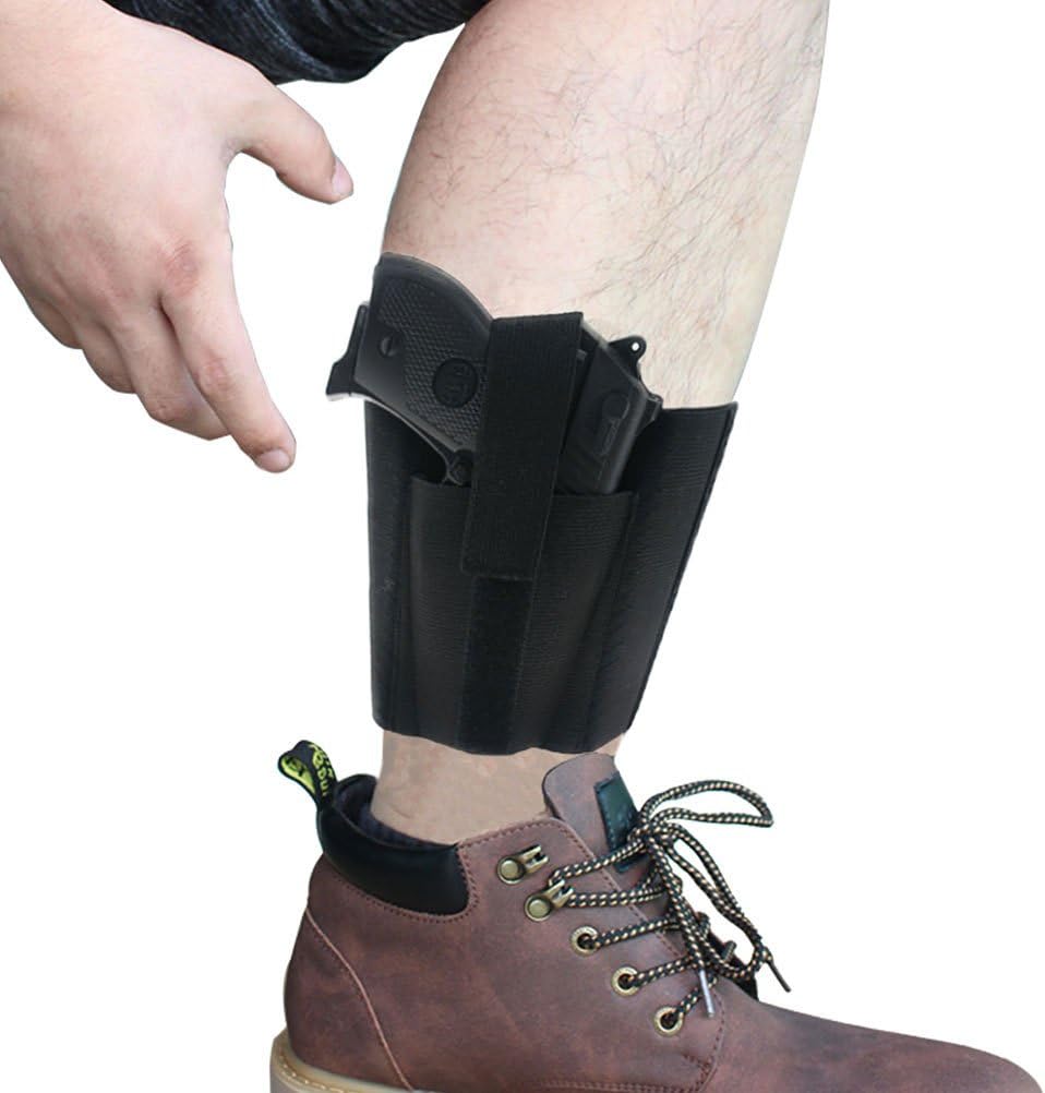 Ankle Holster with Padding for Concealed Carry with Elastic Secure Strap Pistol Concealment for Women Men Fits for Small to Medium Frame Pistols and