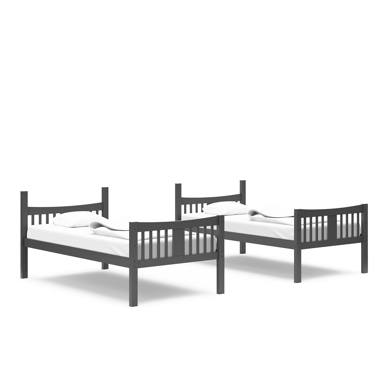 Storkcraft Caribou Twin-Over-Twin Bunk Bed, Navy | GREENGUARD Gold Certified, Wood Twin Bunk Beds for Kids Bedroom, Converts to 2 Individual Twin Beds, No Box Spring Required