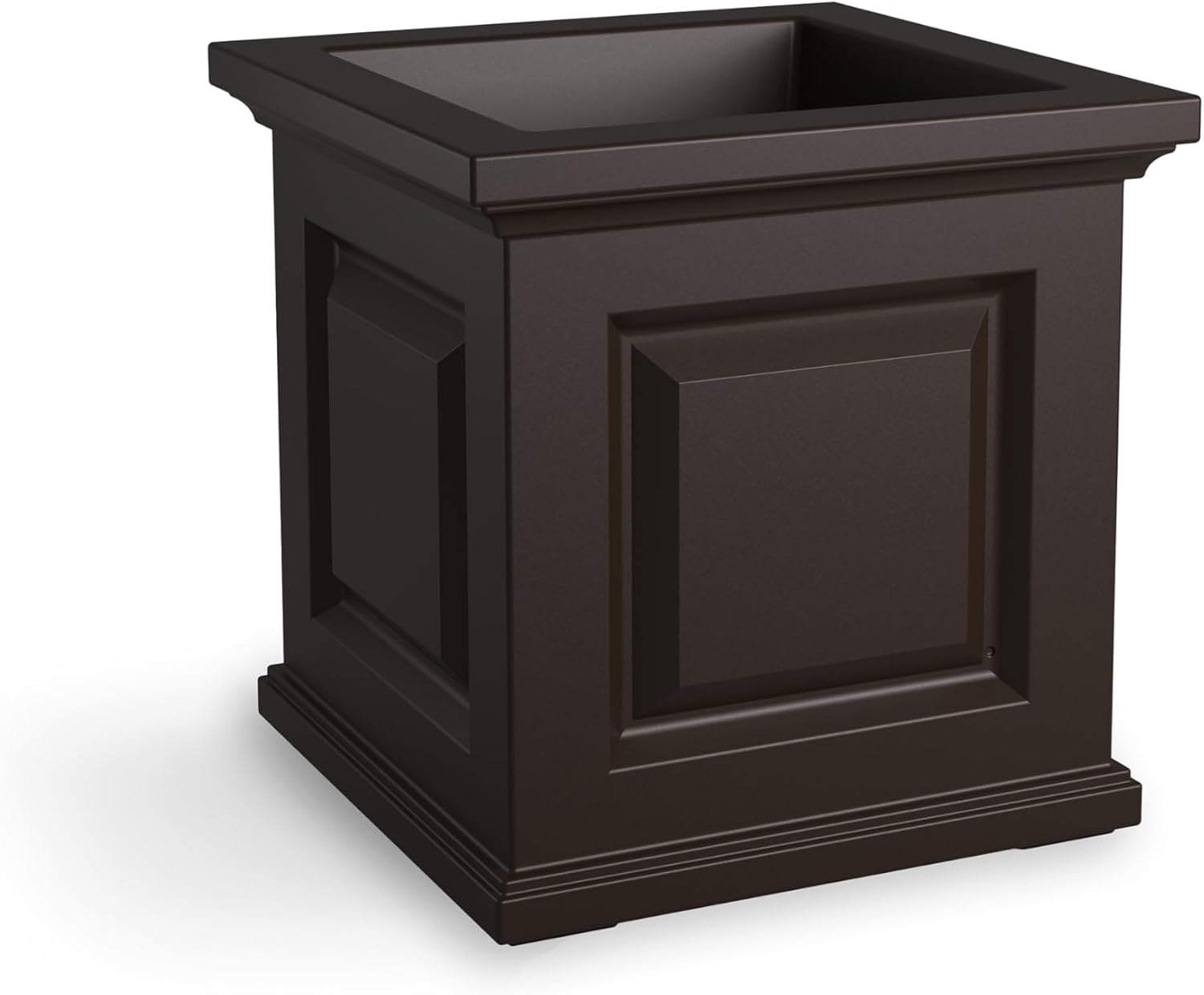 Mayne Nantucket 16in Self-Watering Square Planter, Black | Self-watering, All season, Fade resistant, Double-wall design, 15-year warranty