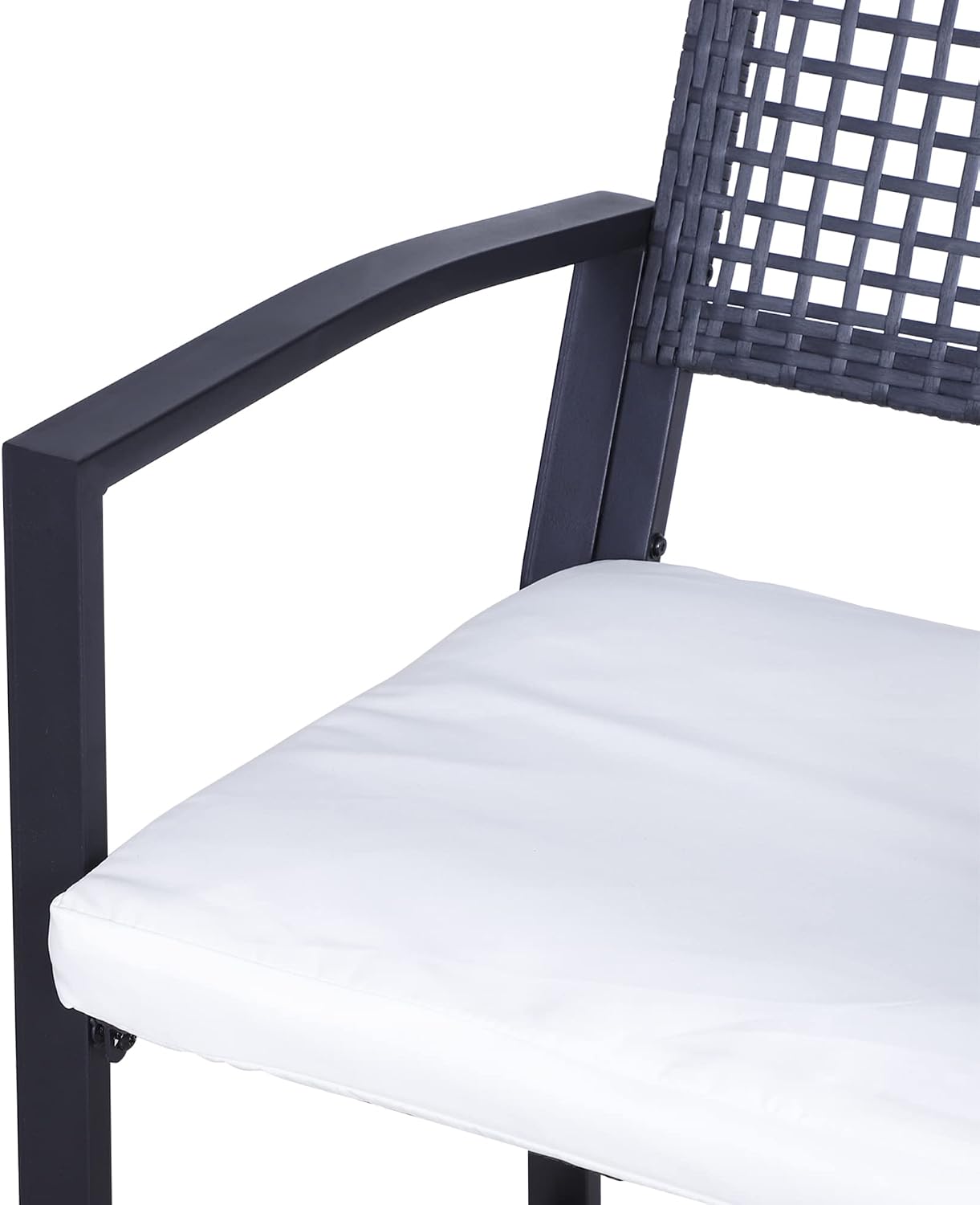 Outsunny 3pcs Patio Bar Set with Soft Cushion, Rattan Wicker for Poolside | Outdoor Furniture Set, for Backyards, Lawn, Deck