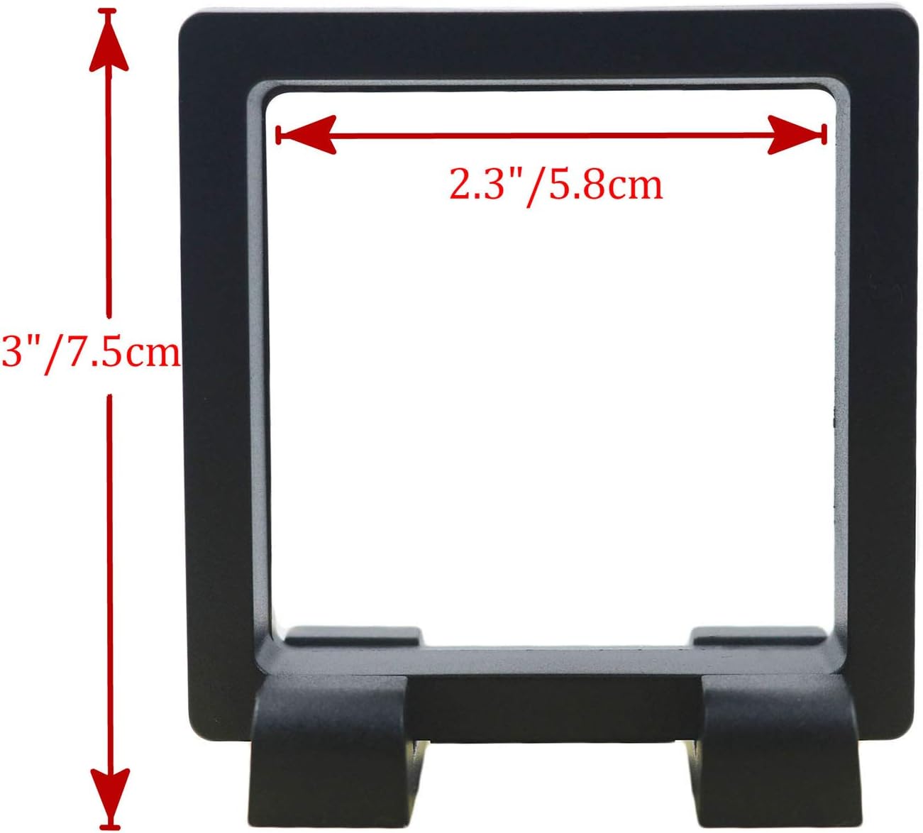Challenge Coin Holder, Single Coin Display Case, 3D Floating Clear Frame with Feet Stand, Postage Stamp Jewelry Medallion Specimen Medal Holder Box