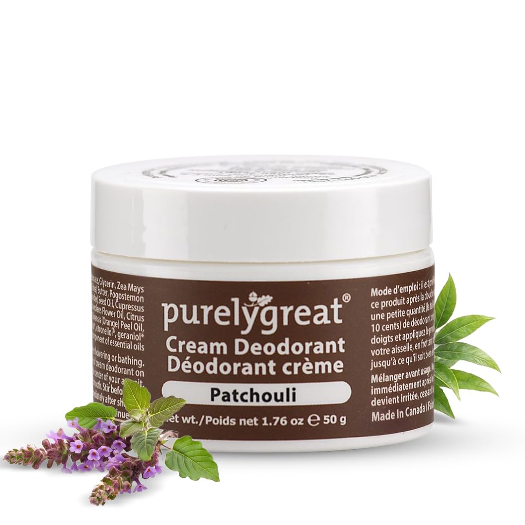 Purelygreat Natural Unscented Cream Deodorant for Women & Men | Aluminum Free Deodorant Women & Men | Vegan & Long Lasting Odor Control | Chemicals, Parabens, BPA & Cruelty Free | 1.76 oz