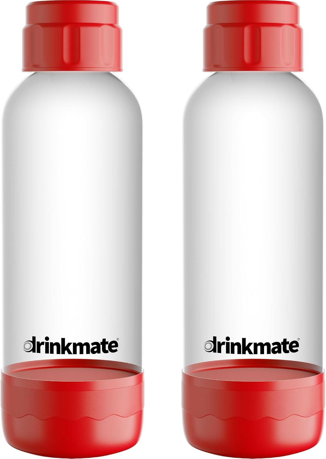 DrinkMate 0.5L Replacement Carbonation Bottles | Compatible with OmniFizz, LUX, and Spritzer | Matte Black, Pack of 2