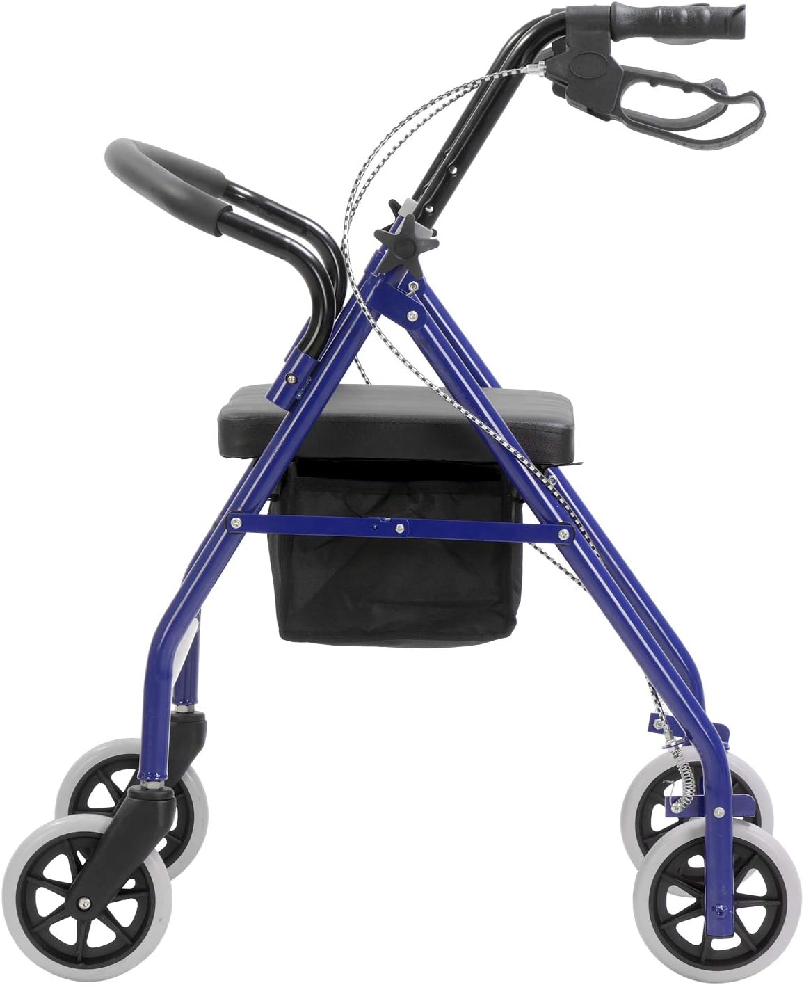 4 Wheels Folding rollator Walker with Handbrakes and carrybag,Medical Walkers with Seat and Wheels,Blue