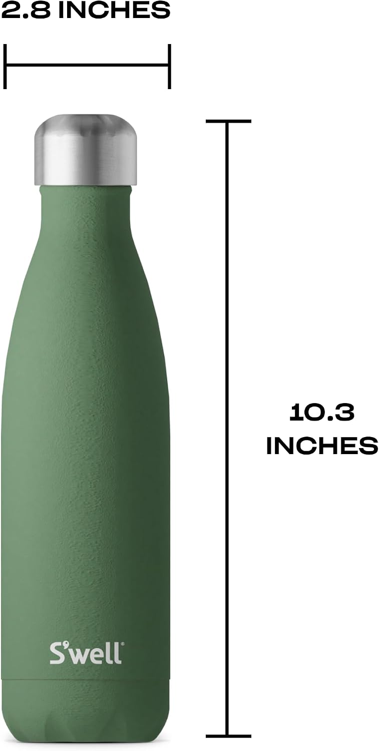 S'well Stainless Steel Water Bottle, 17oz, Blue Suede, Triple-Layered Vacuum Insulated Containers Keeps Drinks Cold for 36 Hours and Hot for 18, BPA Free, Perfect for On the Go