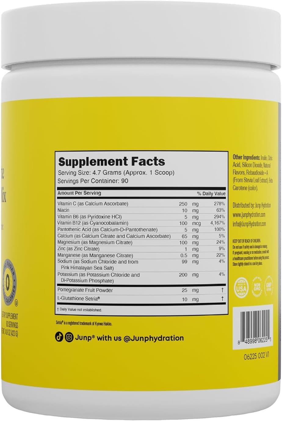 JUNP Electrolytes Powder No Sugar No Carbs – Lemonade Keto Electrolyte Drink Mix - Potassium & Salt Hydration Powder Electrolytes - Zero Calorie