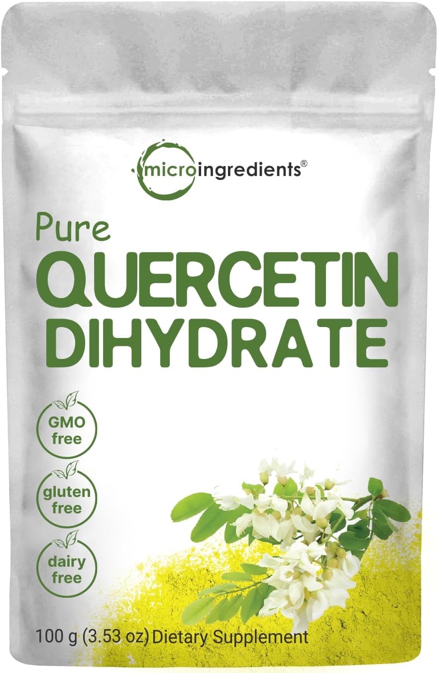 Pure Quercetin Dihydrate Powder, Quercetin 500mg Per Serving, 100 Grams, Most Bioavailable Grade and Filler Free, Powerful Antioxidant Supports Energy