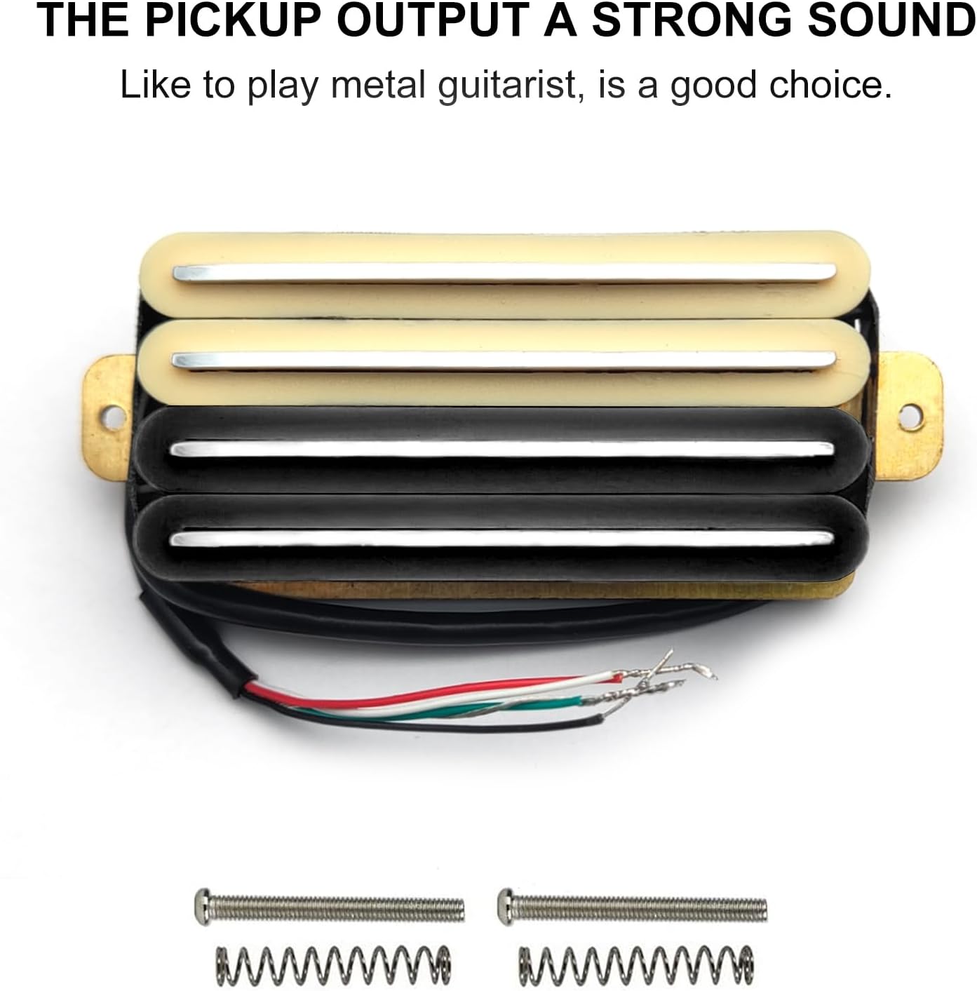 SAPHUE 2-Dual Blade Electric Guitar High Output Track Type Four Coil Humbucker Pickup Black