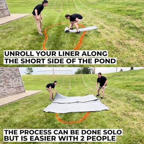 Lifeguard 15 ft. x 15 ft. EPDM Pond Liner – 45-Mil Rubber Liner for Outdoor Ponds, Waterfalls, Aquaponics, Retention Basins – Durable & Fish Safe