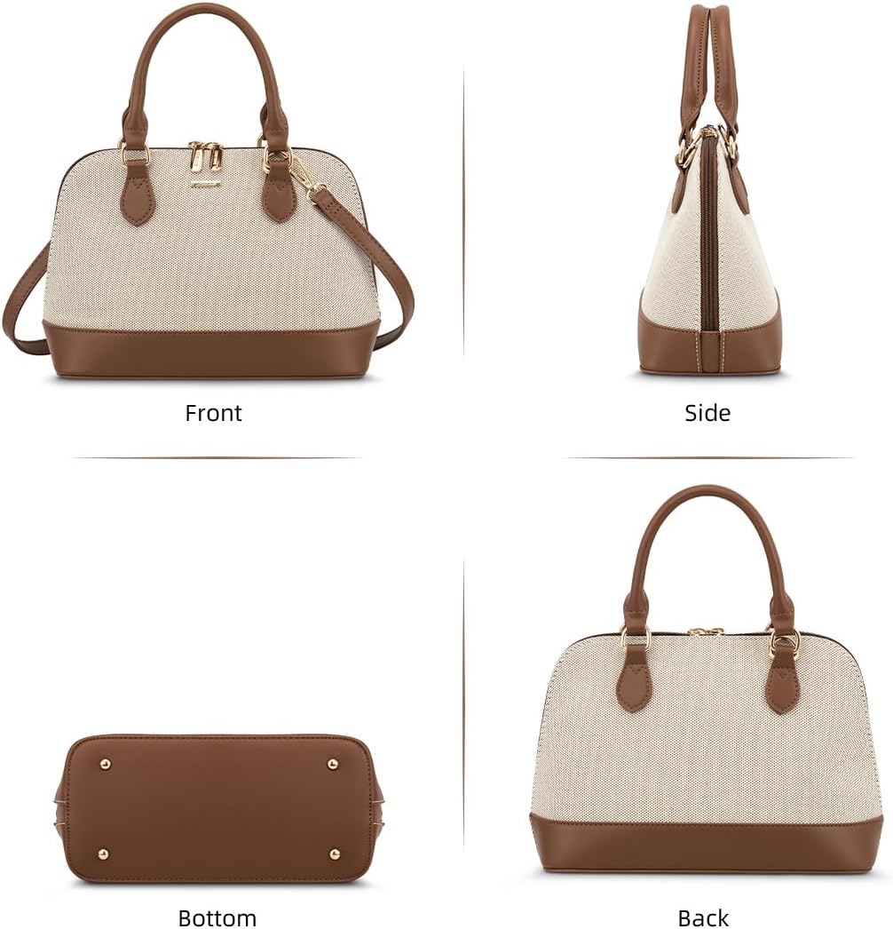 LOVEVOOK Purse for Women, Crossbody Dome Satchel Handbag with Double Zip