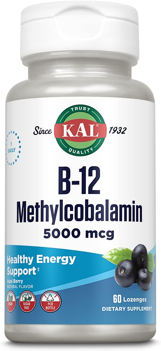 KAL Vitamin B-6 B-12 Folic Acid DropIns, Liquid Vitamin B Supplement Drops, Heart Health, Energy, Red Blood Cell Support with Methyl B12 and Methyl Folate, Natural Mixed Berry Flavor, 59 Servings, 2oz | Cardiovascular, Energy & Nerve Support - Active P-5…