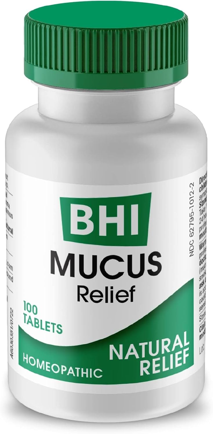 MediNatura BHI Mucus Relief - Natural Mucus-Relief Tablets to Relieve Coughing & Nasal Congestion - Fast-Acting & Chewable - Plant-Based