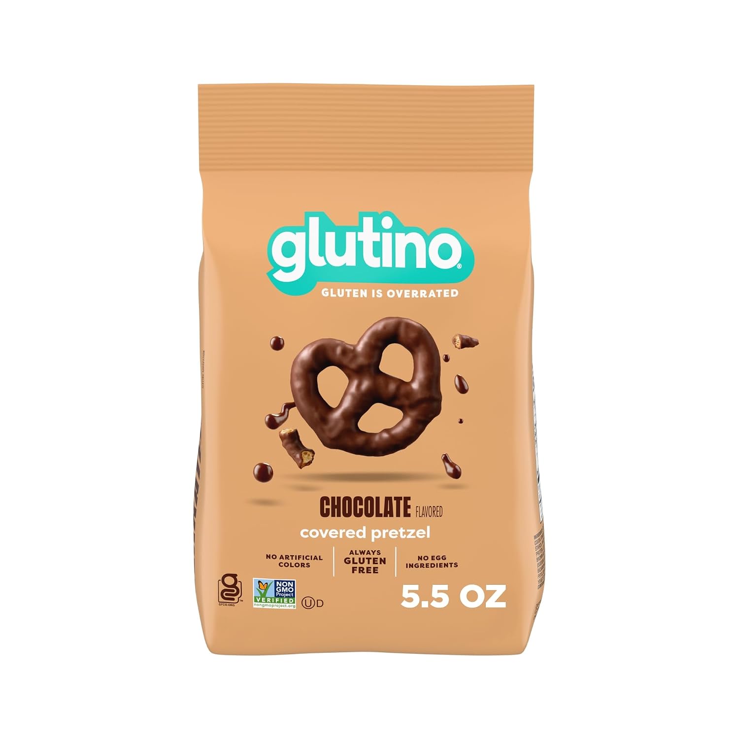 Glutino Chocolate Fudge Covered Pretzels, 5.5 Ounce (Pack of 1)
