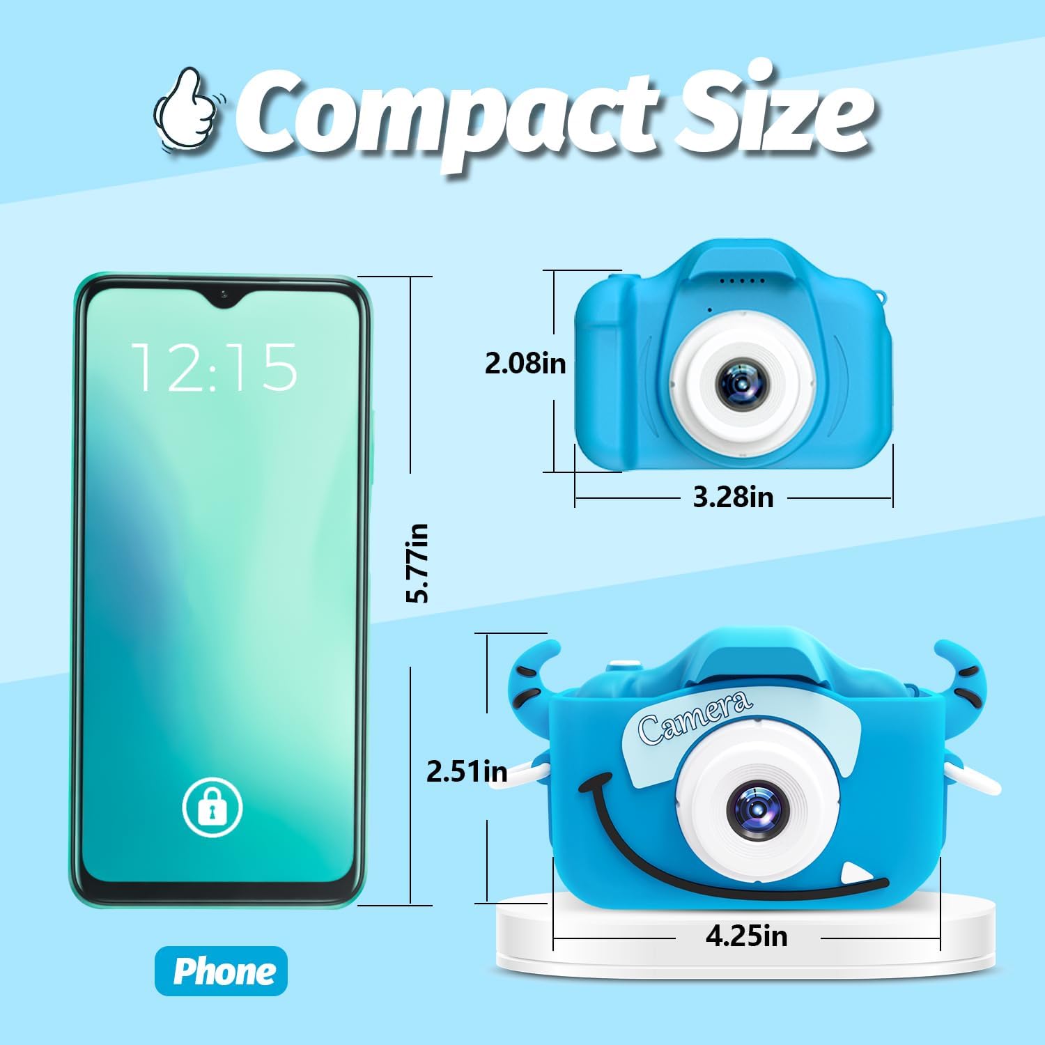 Goopow Kids Camera Toys for 3-8 Year Old Girls Boys,Children Digital Video Camcorder Camera with Cartoon Soft Cover, Best Chritmas Birthday Festival Gift for Kids