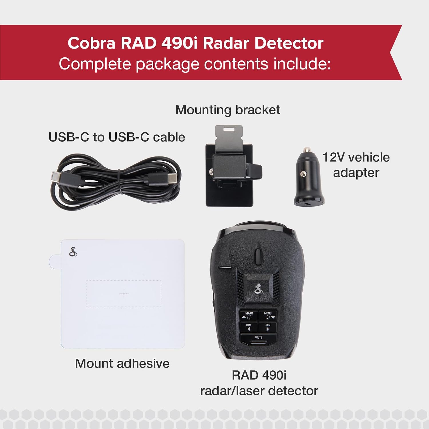 Cobra RAD 480i Laser Radar Detector, Long Range Detection, Bluetooth, Black