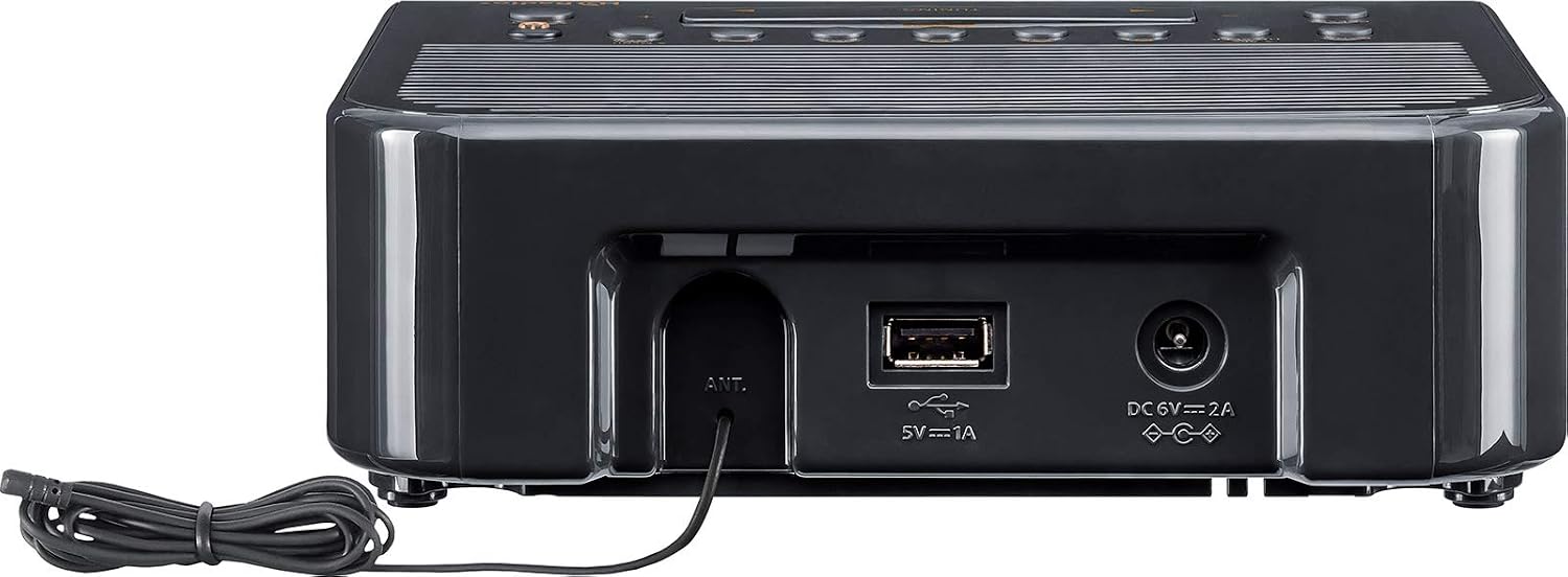 SANGEAN SG-114 AM/FM-RBDS Digital Tuning Clock Radio with USB Phone Charging