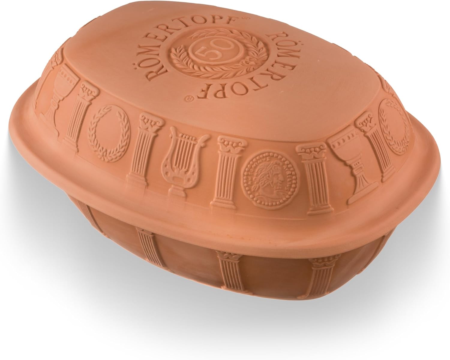 Romertopf Clay Roaster | 40 Years Anniversary Edition | Non-Stick Dutch Oven | Healthy Pot Cooking | Clay Baker | Versatile Cooking Vessel - 3.7 Quarts (3.5 Liters) for up to 6 people