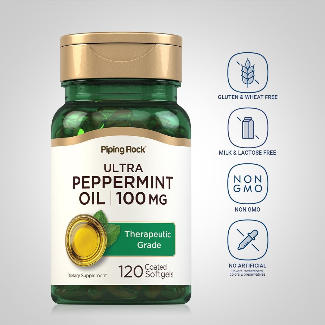 Piping Rock Peppermint Oil Softgel Capsules | 100mg | 120 Pills