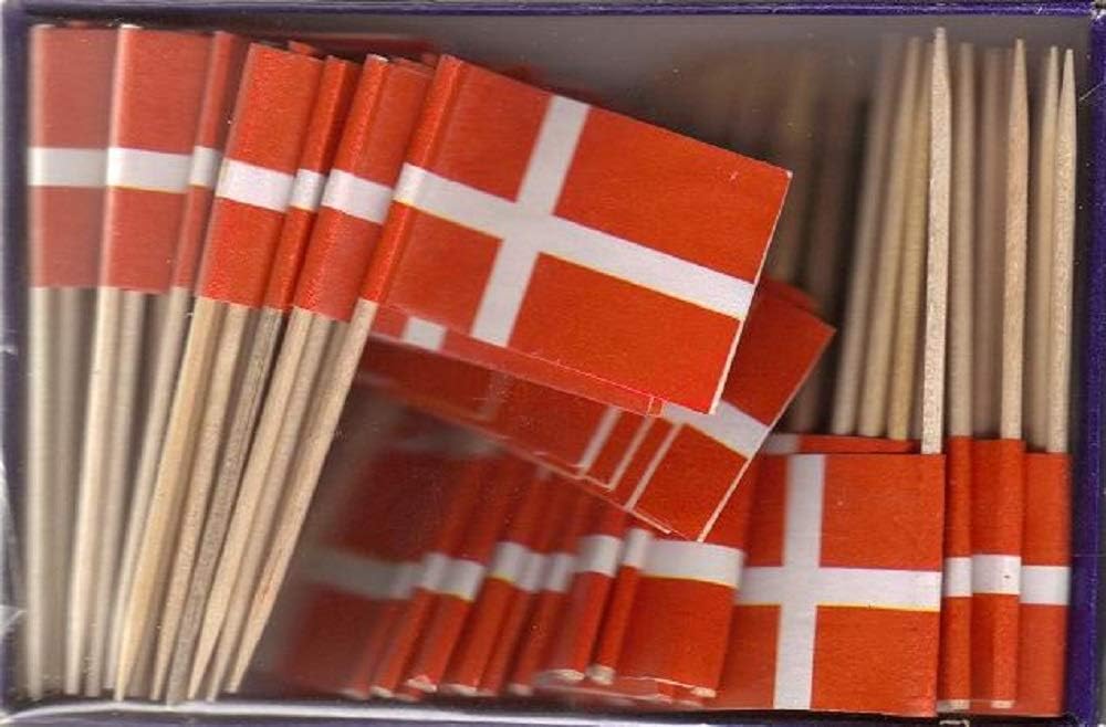 One Box of 100 Nicaragua Toothpick Flags, 100 Small Mini International Flag Cupcake Toothpicks or Cocktail Picks