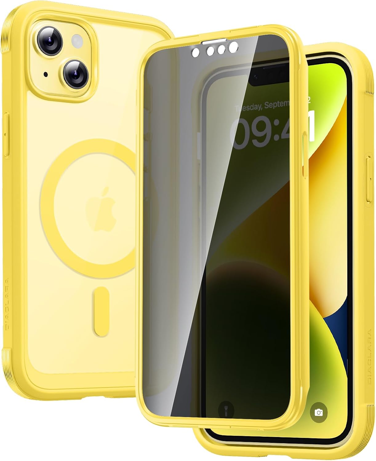 Diaclara Designed for iPhone 12 Mini Case, Full Body Rugged with Built-in Touch Sensitive Anti-Scratch Screen Protector