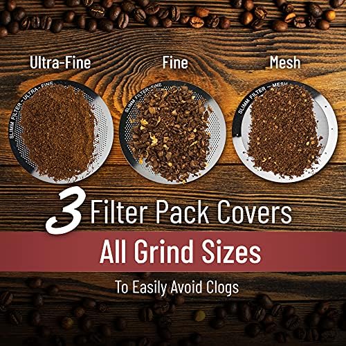 Stainless Steel Filter for AeroPress, 3 Reusable Metal Discs | Mesh, fine and ultra-fine discs. Tune body and clarity per brew. No paper waste. Reusable for years.