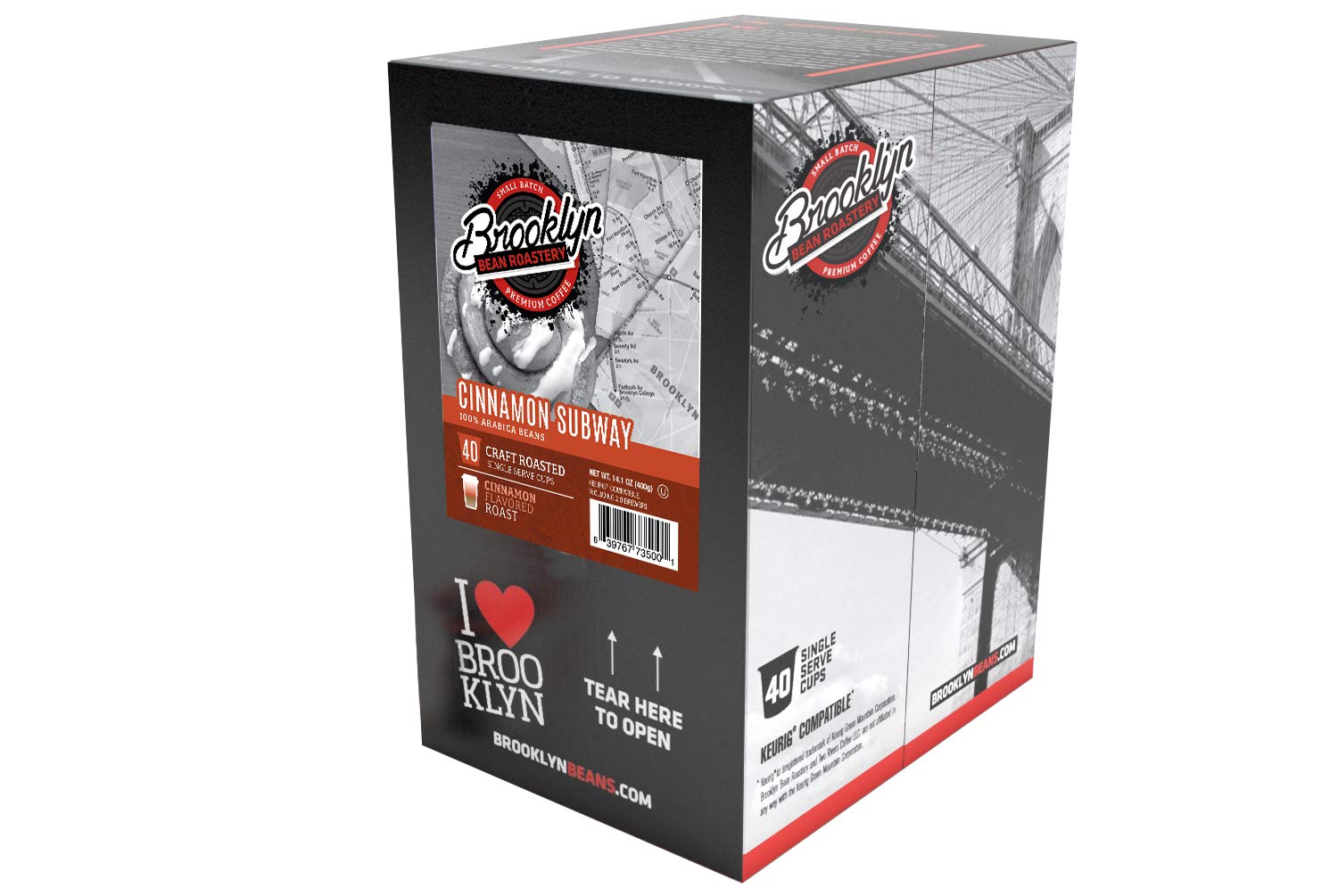 Brooklyn Beans Colombian Gourmet Coffee Pods - Compatible with Keurig K Cup Brewers Including 2.0 Machines, 40 Count, Rich and Smooth Colombian Medium Roast