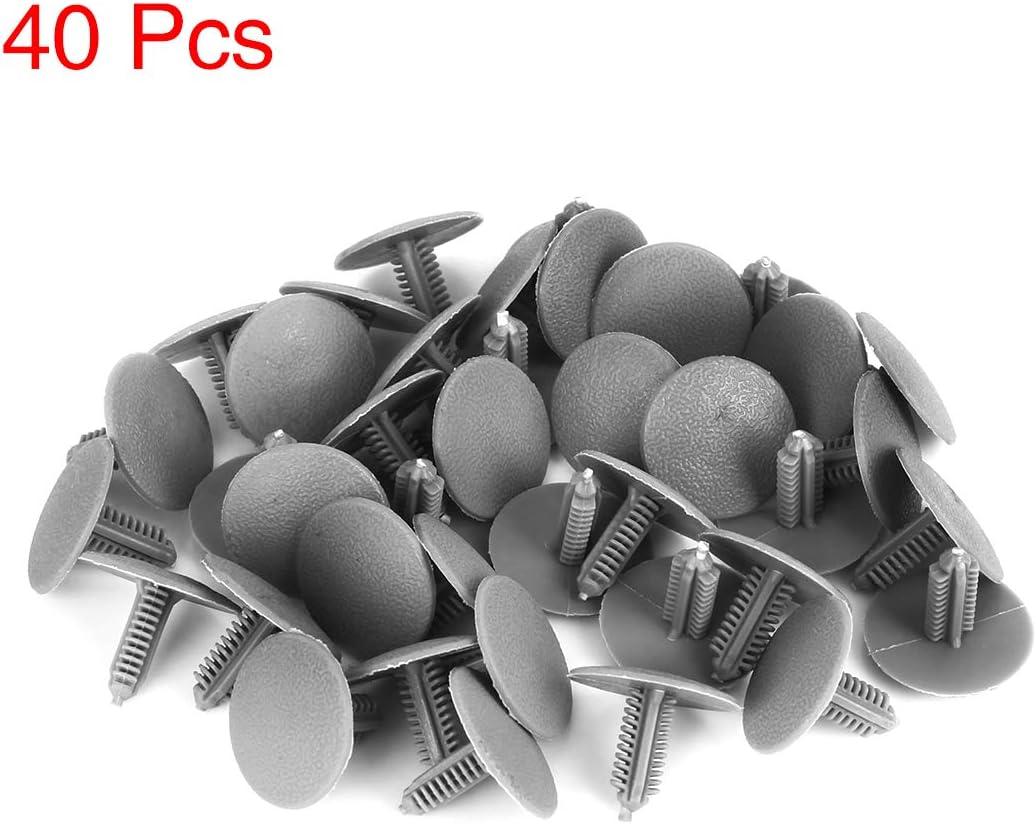 X AUTOHAUX 40pcs 6mm Hole Dia Plastic Bolt Rivets Fastener Mudguard Bumper Retainer Clips Gray