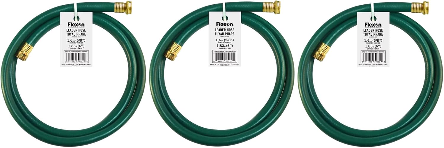Swan Leader Hose with 5/8" Diameter by 6 Foot - 3 Pack, Male/Female