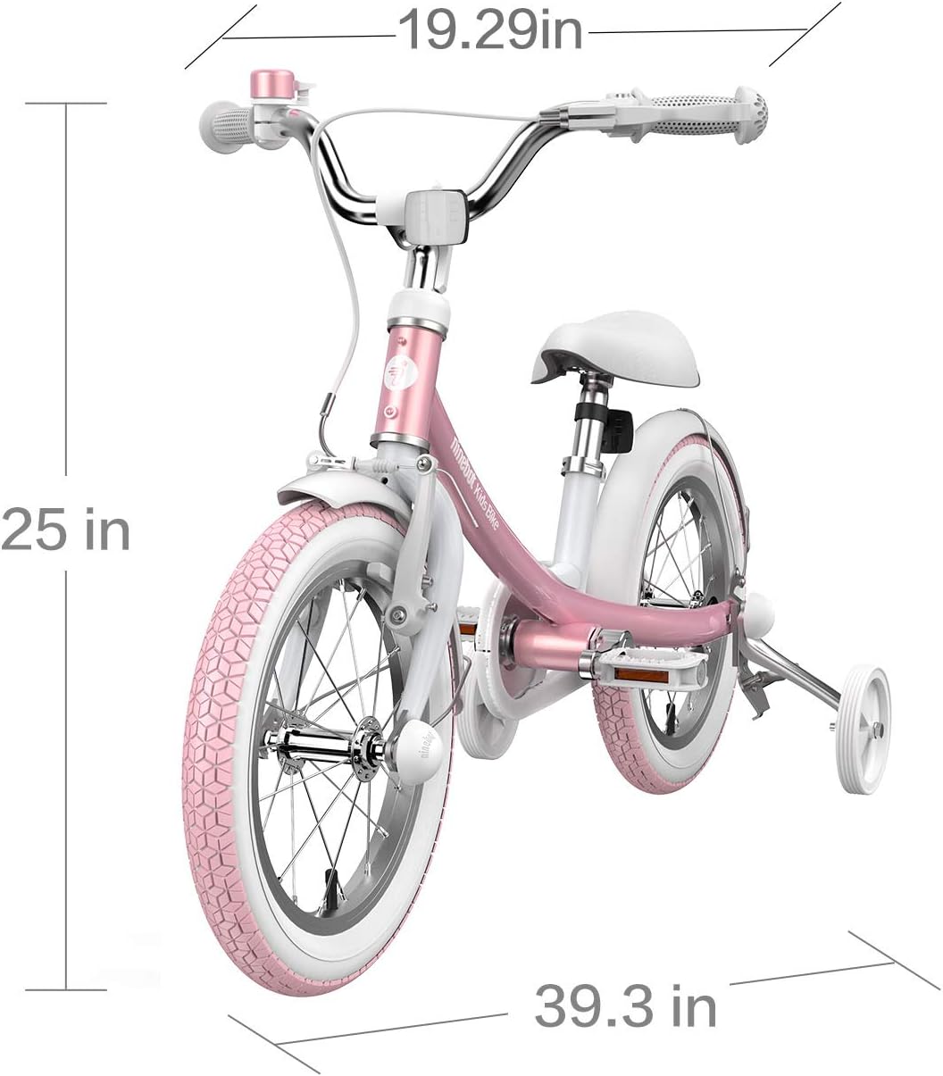 Segway Ninebot Kid’s Bike for Boys and Girls, 14 inch with Training Wheels, Pink