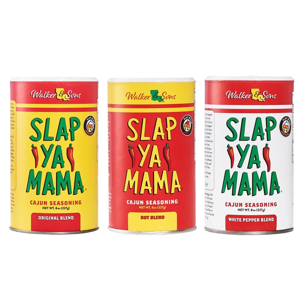 Slap Ya Mama Cajun Seasoning from Louisiana, Hot Blend, No MSG and Kosher, 8 Ounce Can | one 8 oz canister of Hot Blend Cajun seasoning for chicken, seafood, vegetables, grilling, and everyday meals.