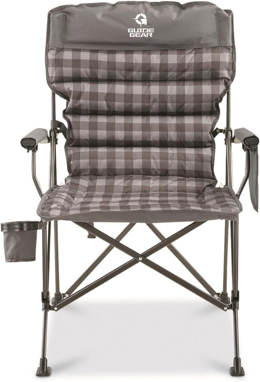 Guide Gear Oversized XL Comfort Padded Mammoth Camping Chair; Includes Carry Bag, Portable, Folding, Large Camp Lounge Chairs for Outdoor, Adults, Men and Women, Heavy-Duty 500-Pound Capacity Green