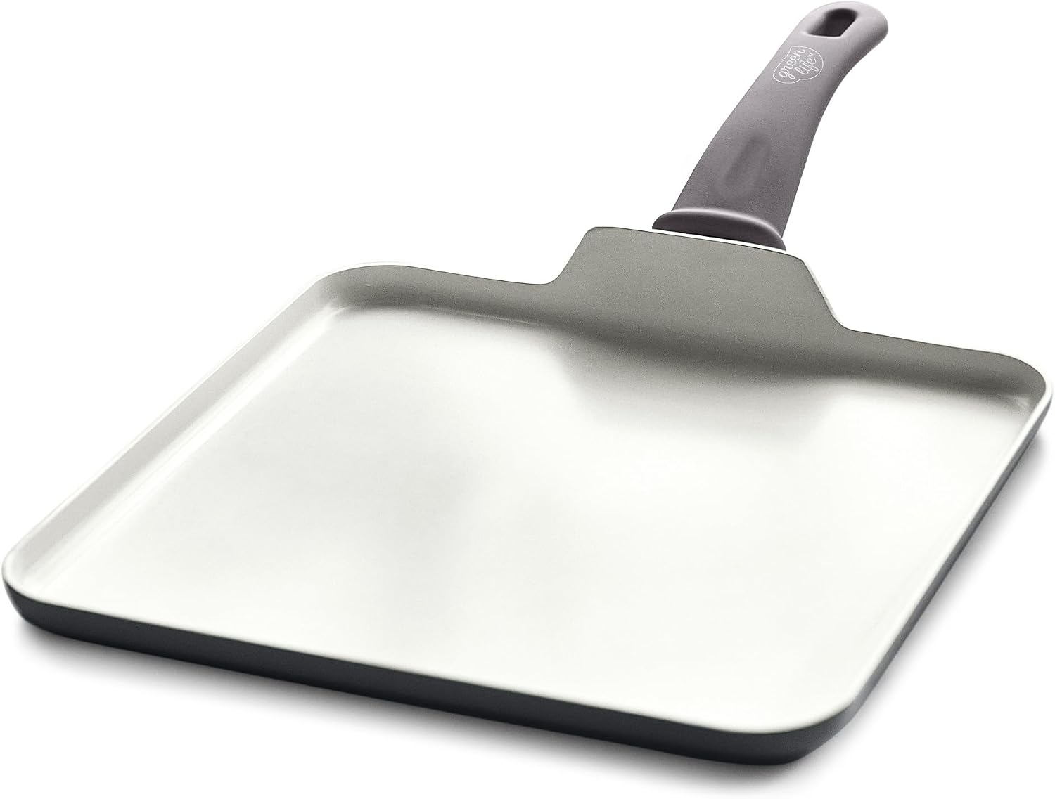 GreenLife Soft Grip Diamond Healthy Ceramic Nonstick 11" Griddle Pan, PFAS-Free, Dishwasher Safe, Black