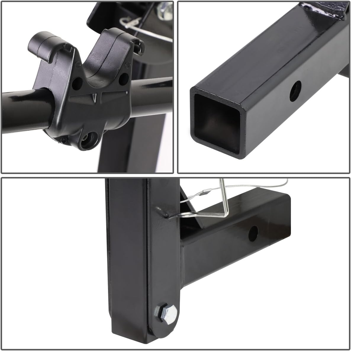 Auto Dynasty 2 Inches Hitch Fold-Up Mount Rear Trailer Bicycle/Bike Rack Carrier Storage (Powdered Coated Black)