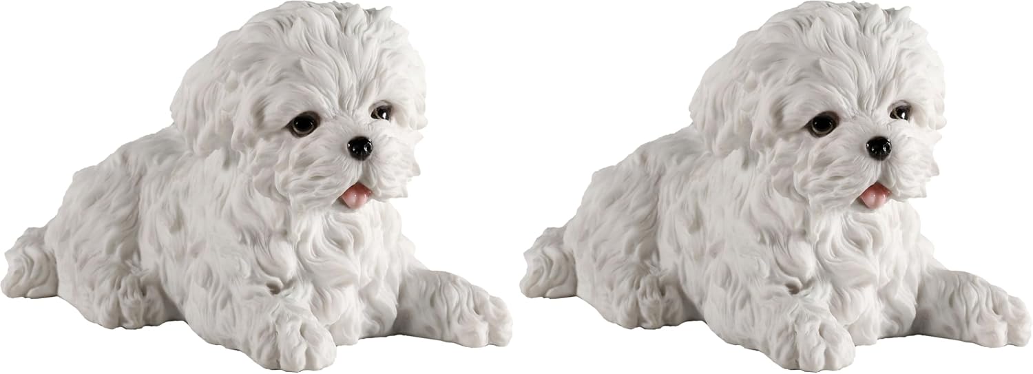 Veronese Design Maltese White Terrier Puppy Dog Animal Resin Figurine