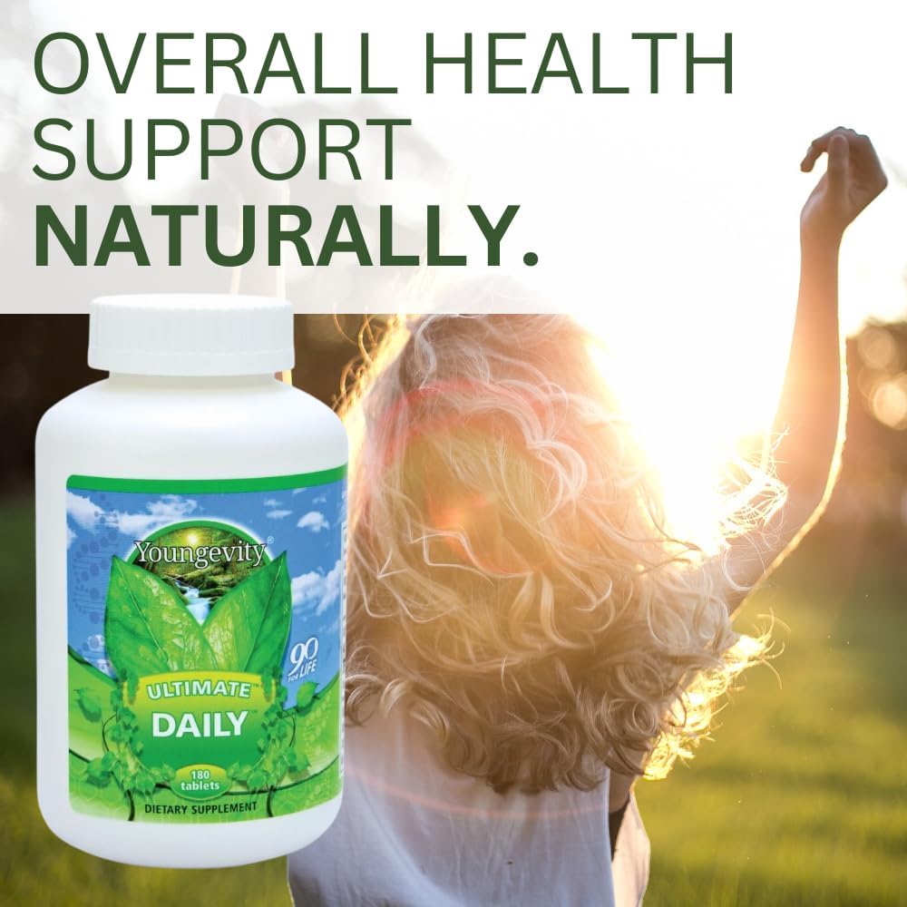 Youngevity Ultimate Daily Multivitamin with CoQ10 and Minerals, 180 Tablets | 20+ vitamins and minerals, CoQ10, vitamins A, C, D and E, zinc, folate, selenium, calcium, enhanced absorption, 180 tablets