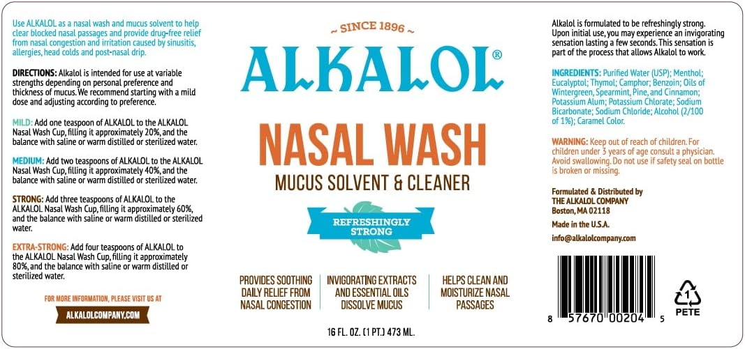 Alkalol Solution Original Nasal Wash, 16 fl oz (pack of 3)