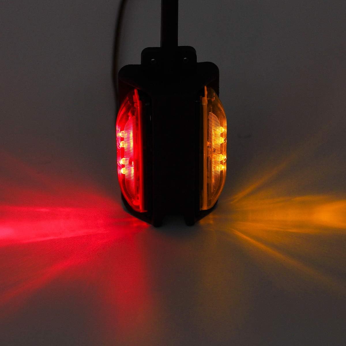 Partsam 2x 4 LED Clearance Trailer Fender Lights Amber Front Red Back 4 Diodes RH/LH